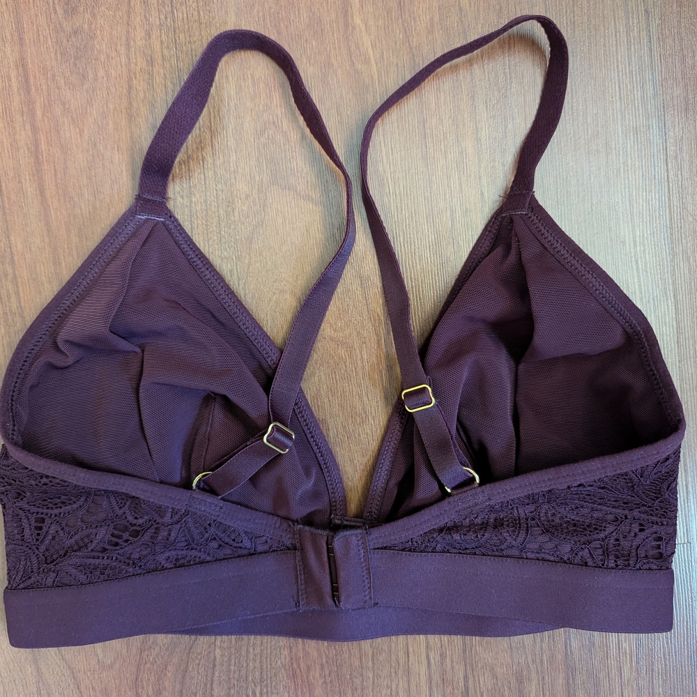 Lively Cream and Purple Wireless Lace Bralette Set - Picture 3 of 7
